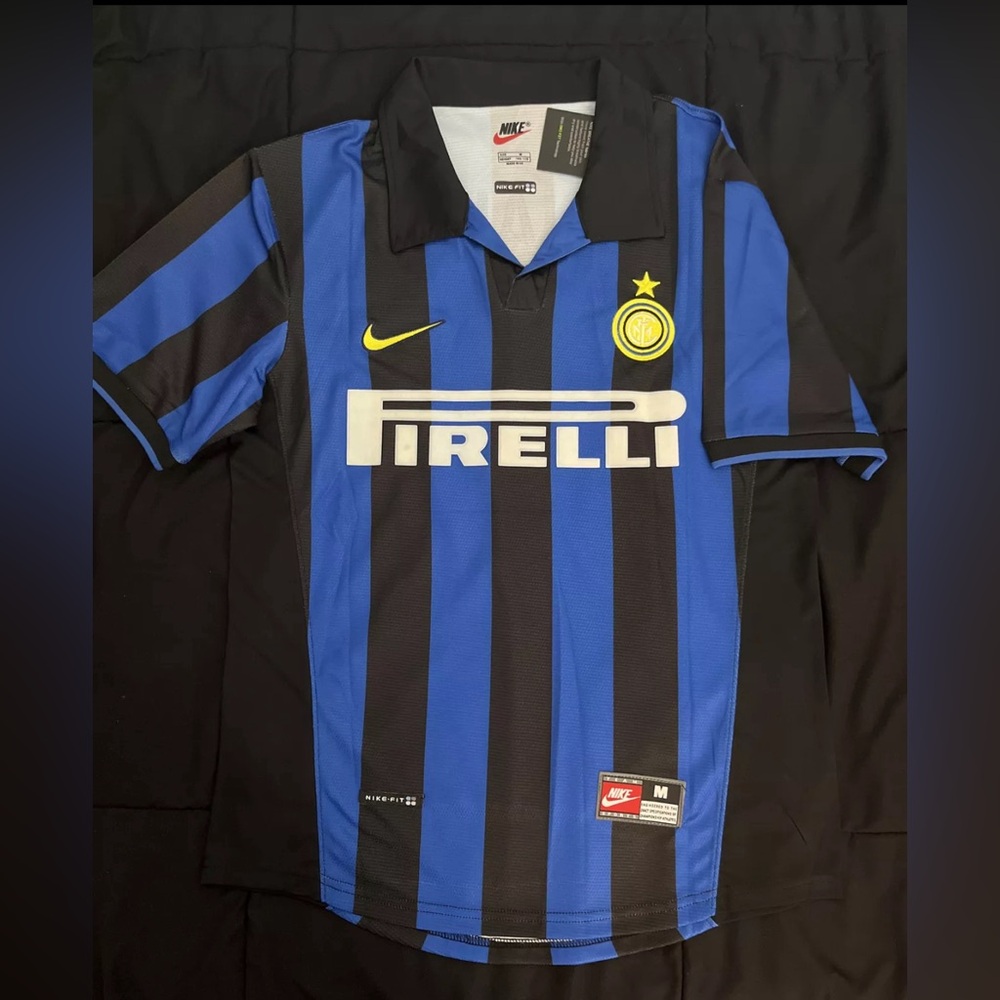 Ronaldo #9 Inter Milan 1998 Home Blue Retro soccer jersey